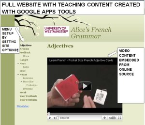 Home page for Google site Alice's French grammar